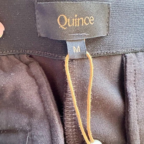 Quince Women Organic Cotton Double Knit Wide Leg Pants 28" Black M Minimalist - Picture 8 of 9